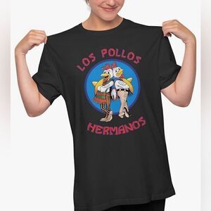 NWOT Unisex Breaking Bad Los Pollos Hermanos Black Short Sleeve Graphic Tee - M